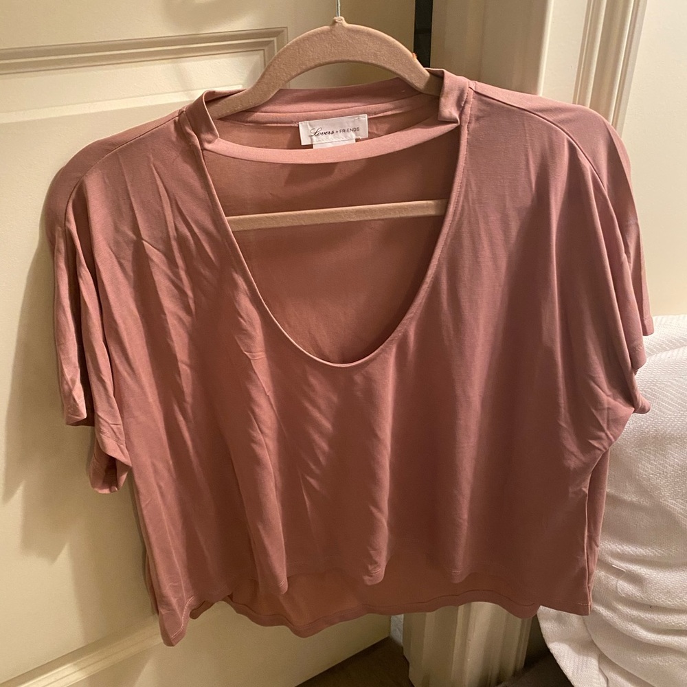 blush pink low cut top